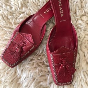 Vintage red Prada Mule